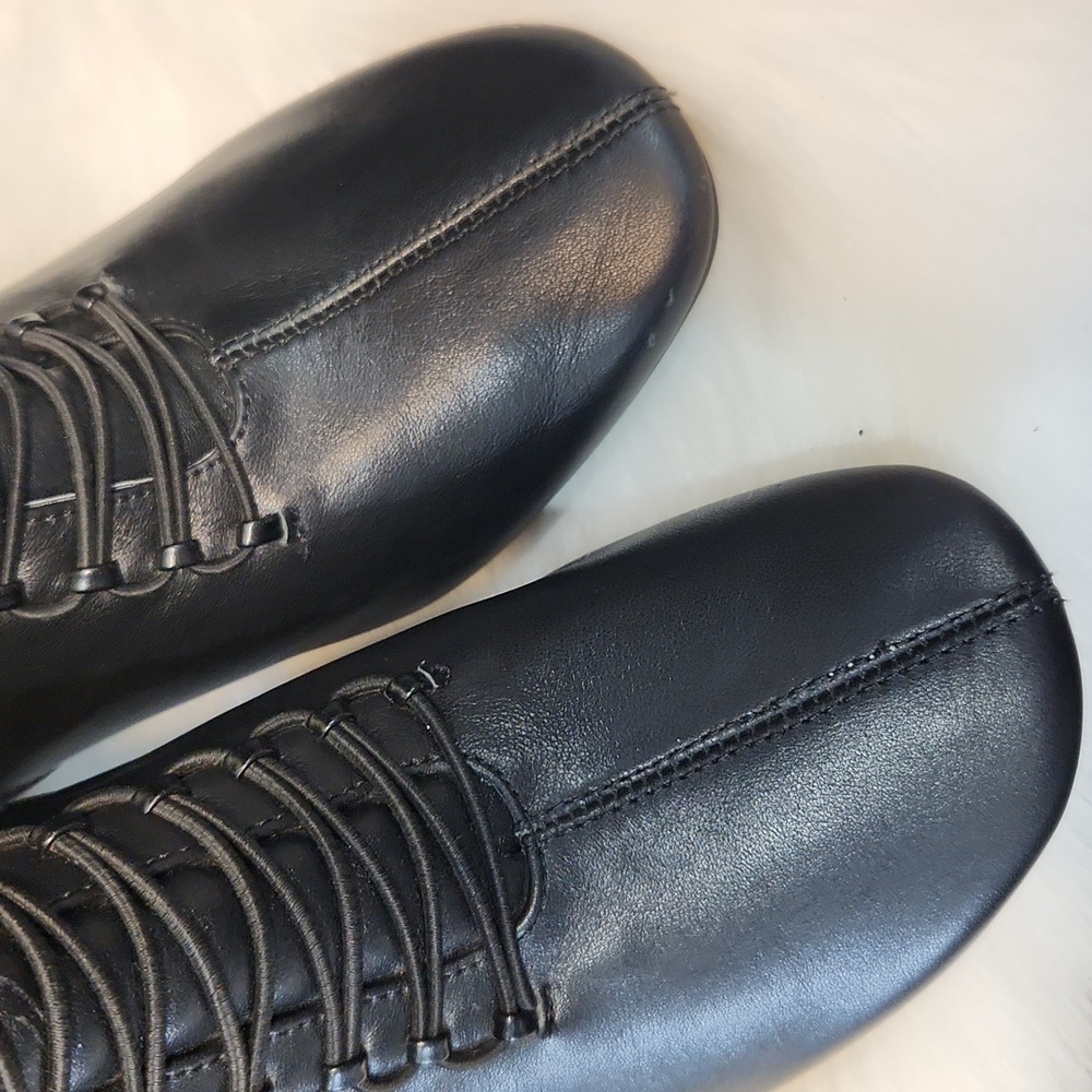 Vero Cuoio Vintage Black Leather Lace Up Boots Size 7.5 - Picture 7 of 9